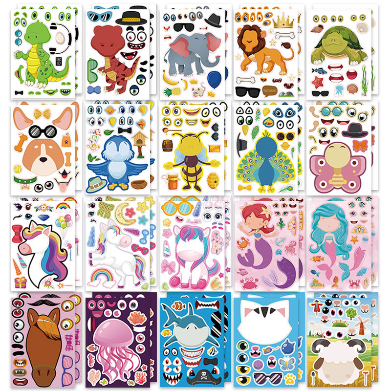 12/24 vellen Make a Face Stick - Zoo Party Games recensie en prijs